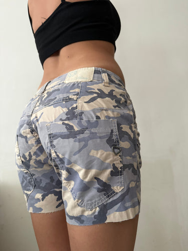 Blue camo low rise mini short (S)