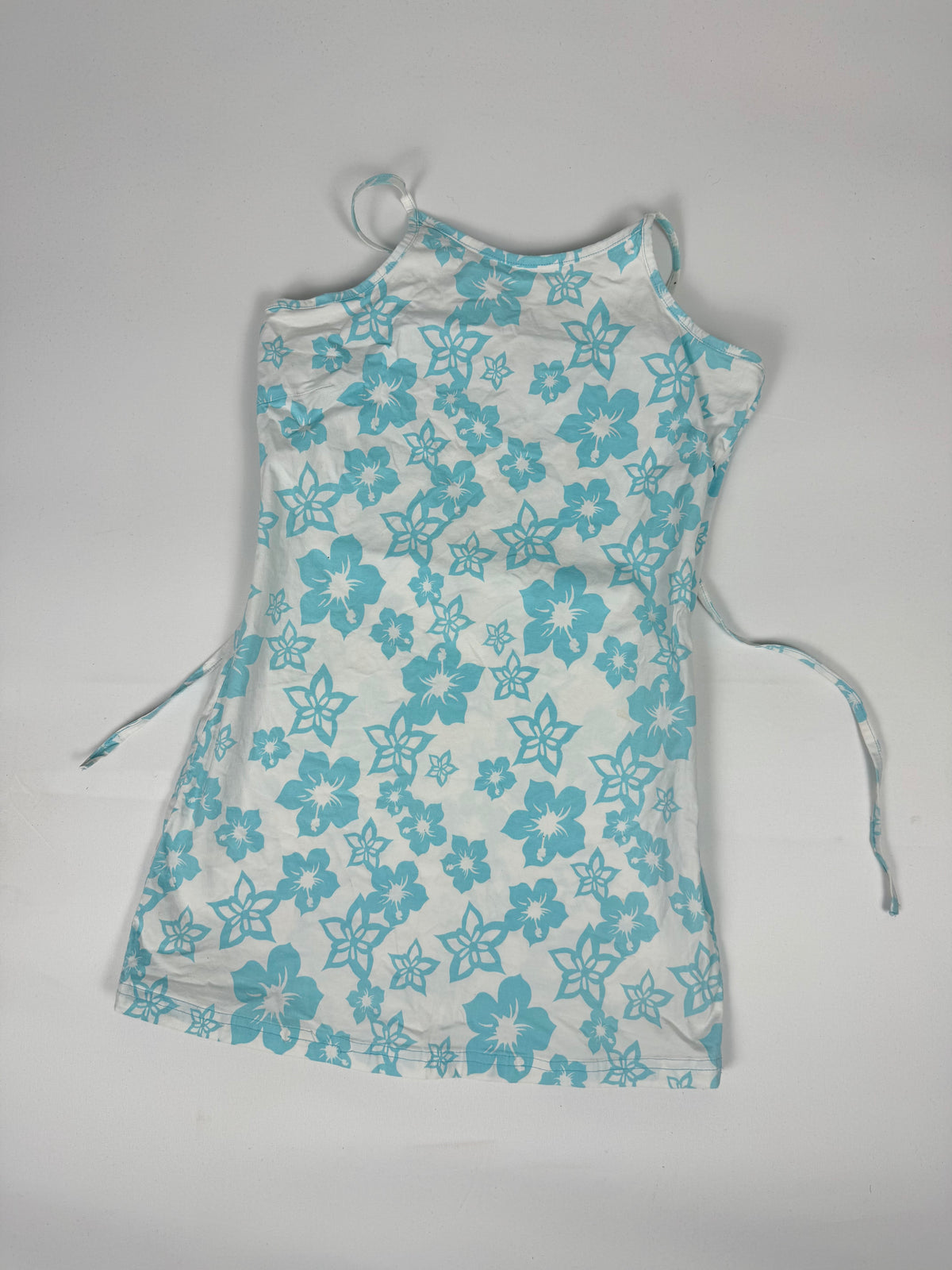 Baby blue floral cotton top (XS)