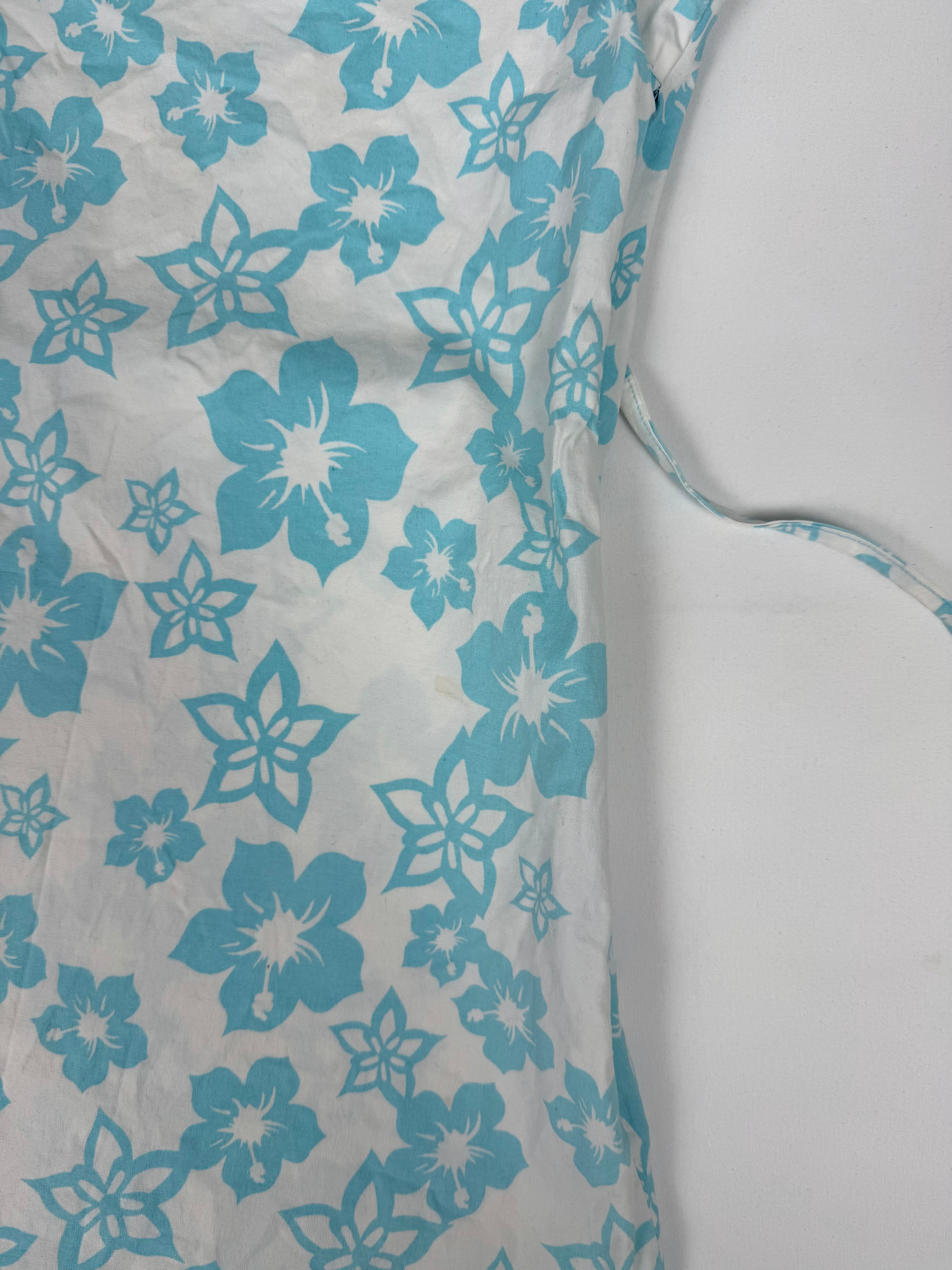 Baby blue floral cotton top (XS)
