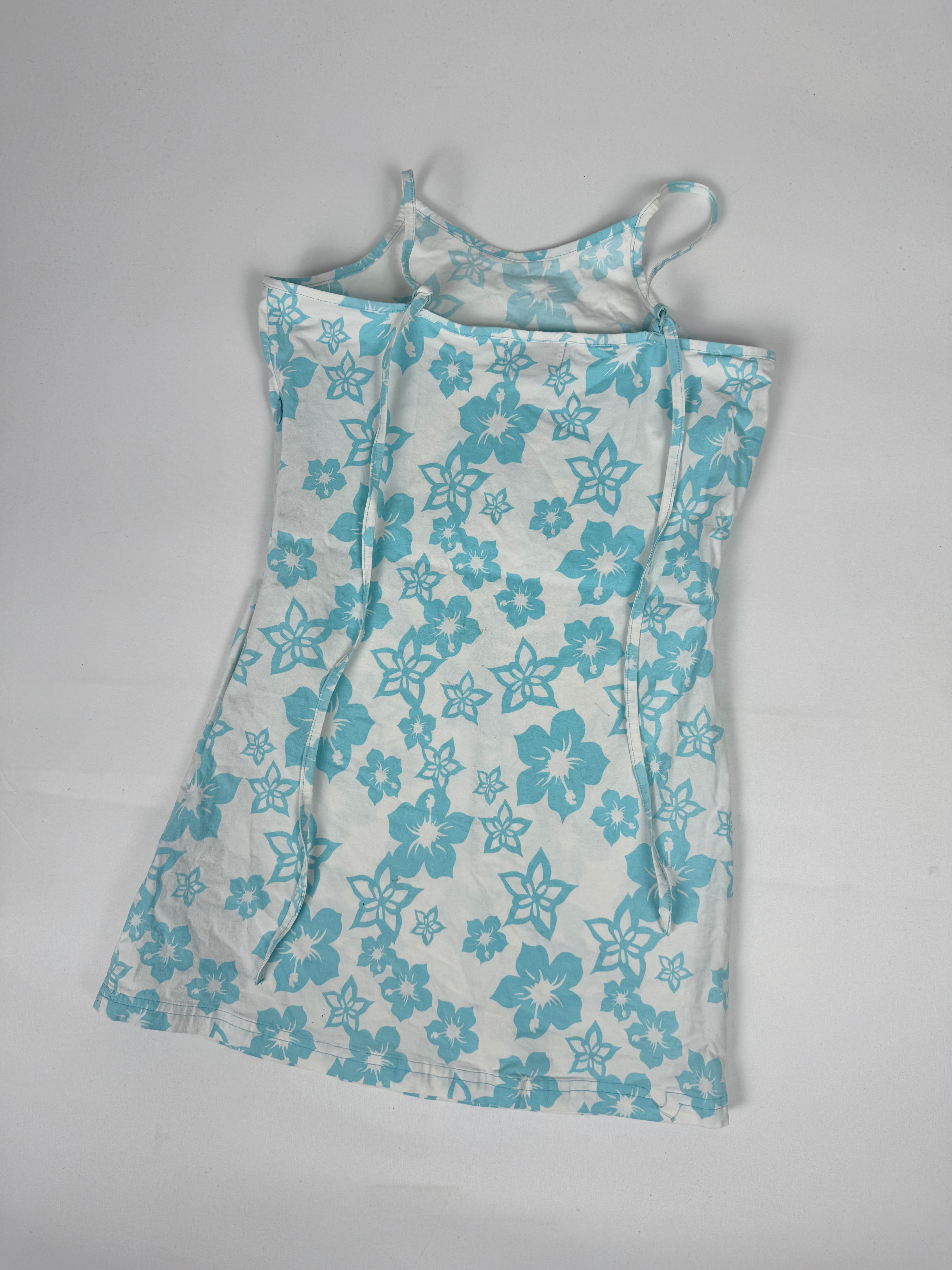 Baby blue floral cotton top (XS)