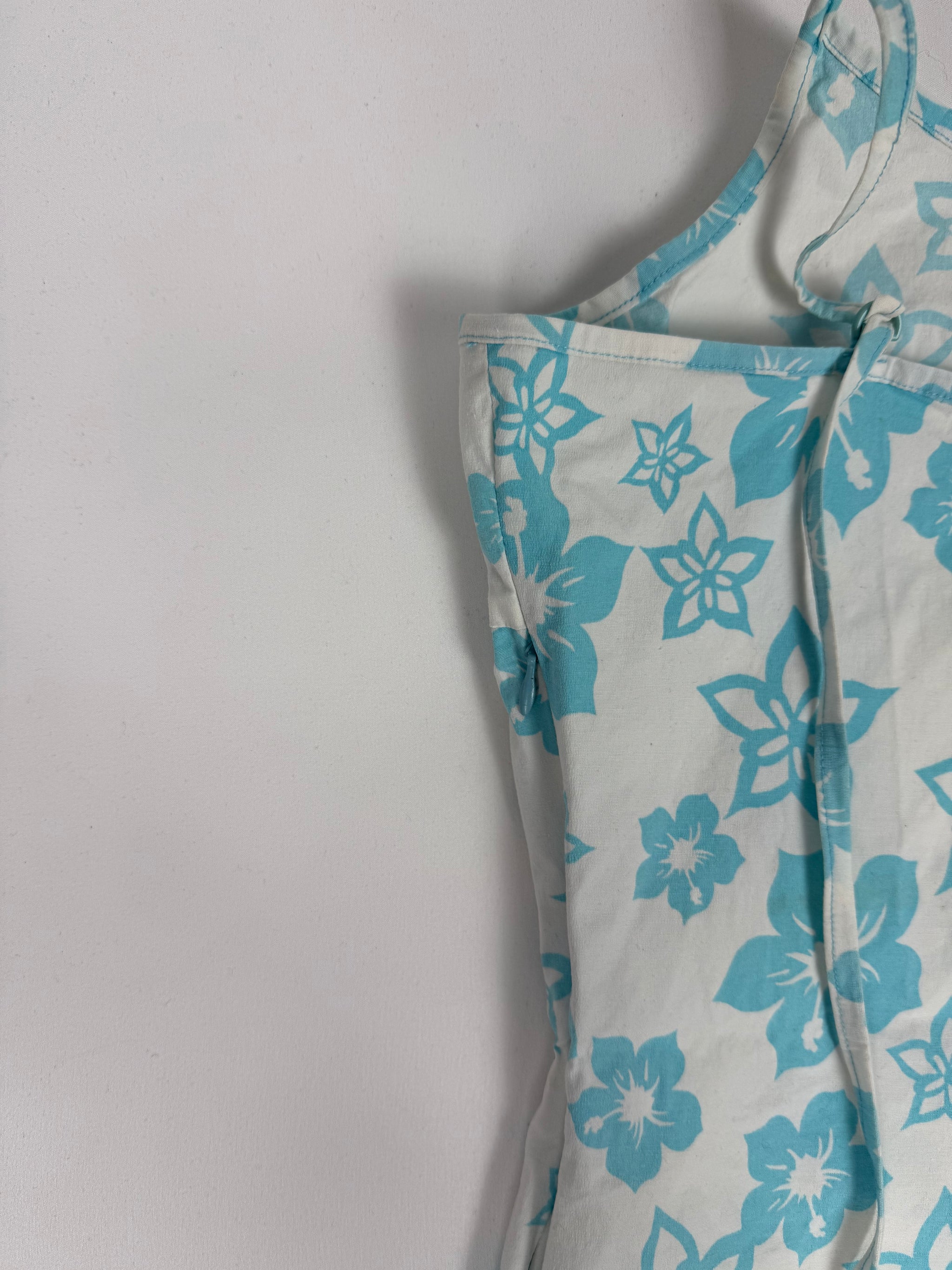 Baby blue floral cotton top (XS)