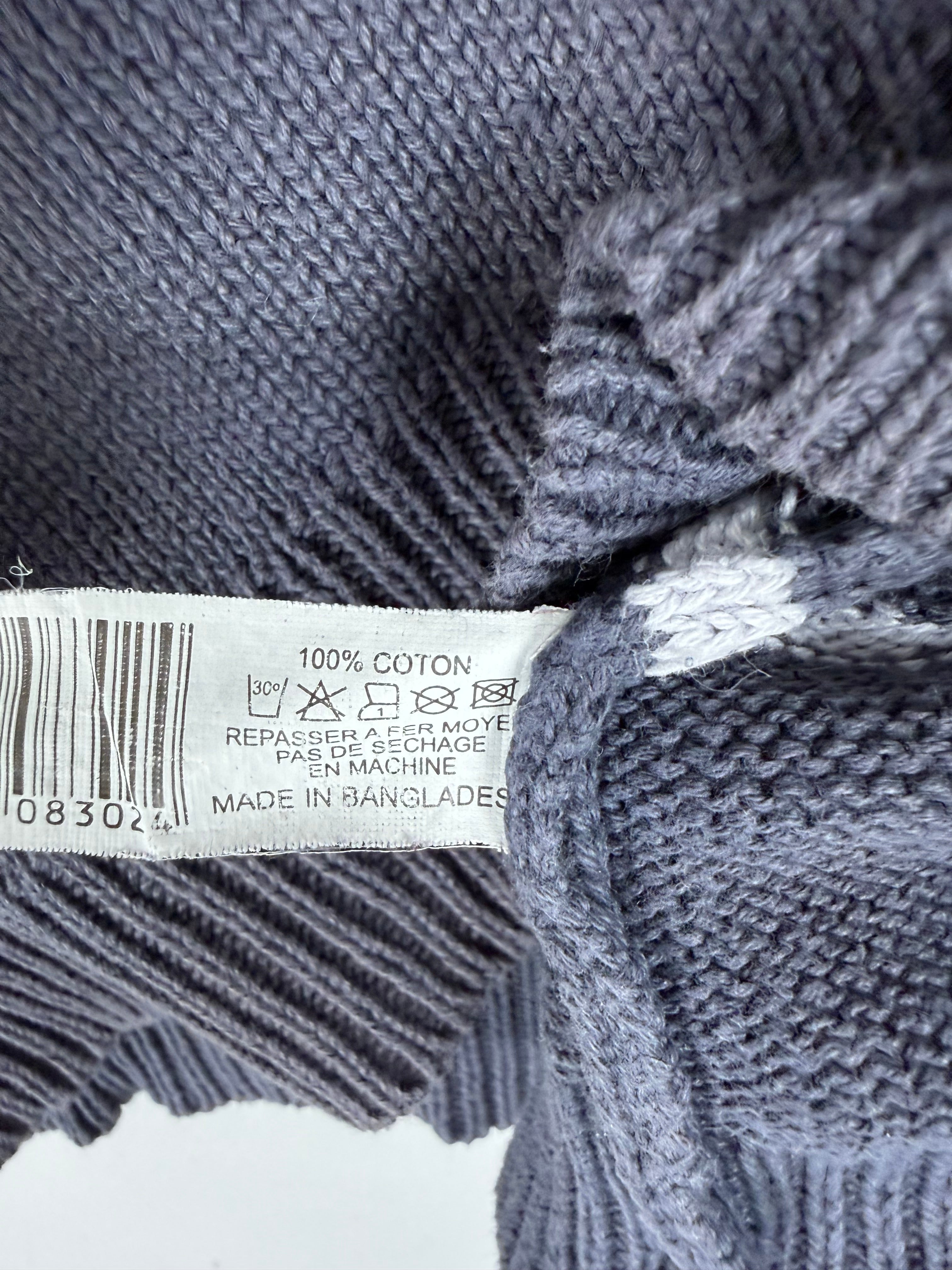 Mini-robe en maille grise à manches courtes avec nouage (S)