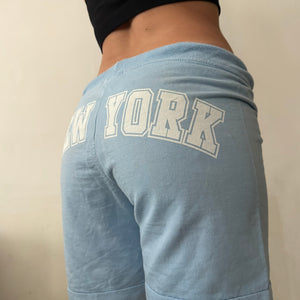 Baby blue New York cotton low rise mid short (S/M)