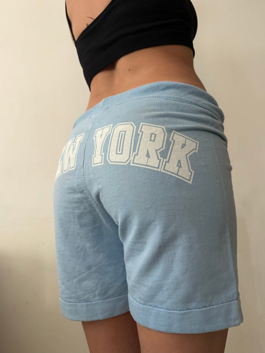 Baby blue New York cotton low rise mid short (S/M)