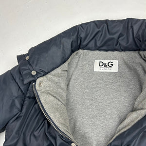 Black spell out logo puffer jacket (XS)