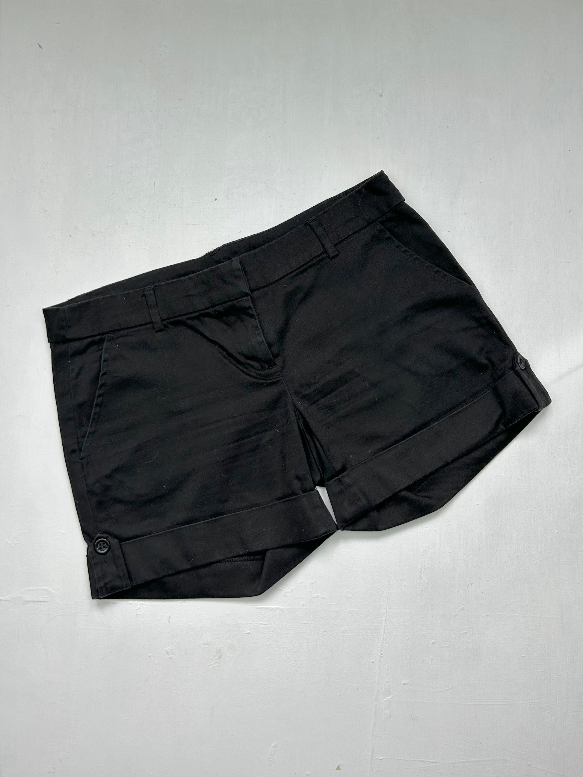 Black office siren low rise mini short (M)