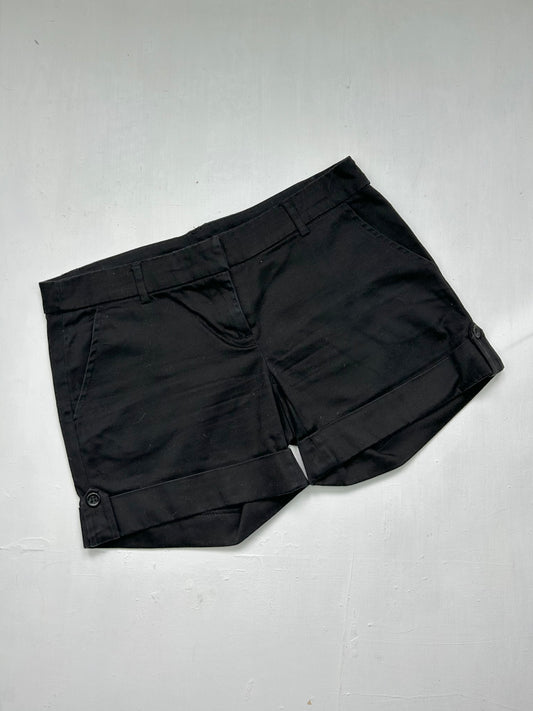 Black office siren low rise mini short (M)