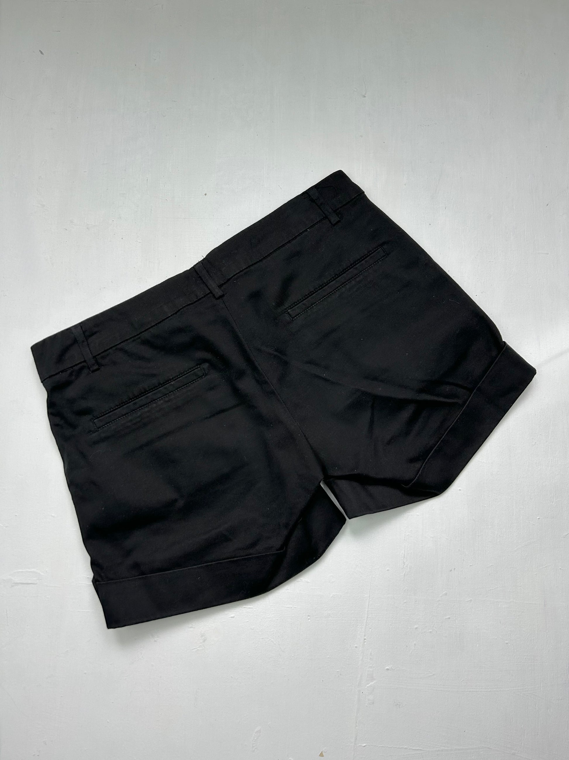 Black office siren low rise mini short (M)