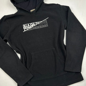Black fleece logo hoodie (S)