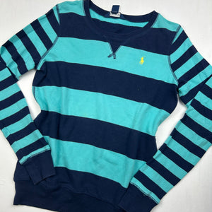 Blue striped logo jumper (S/M)