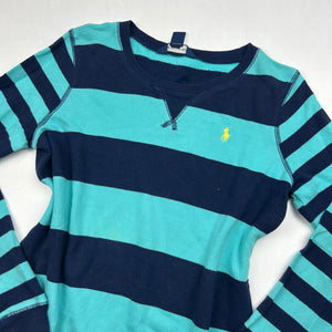 Blue striped logo jumper (S/M)