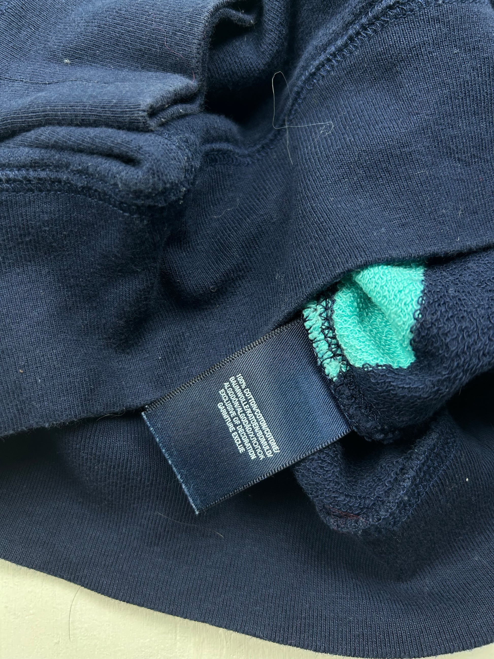 Blue striped logo jumper (S/M)