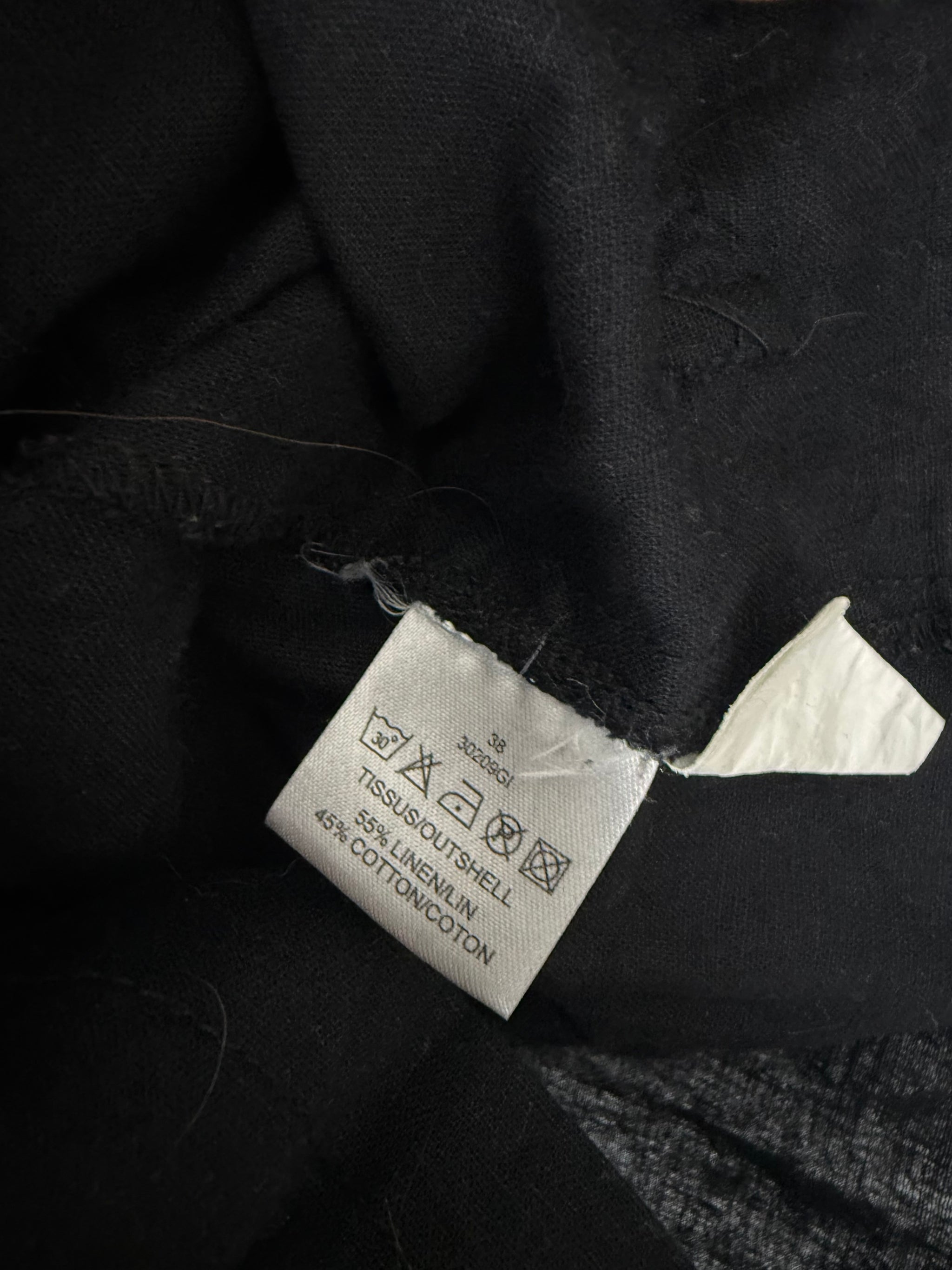 Black linen 2 in 1 short sleeves jacket / mini dress (S)