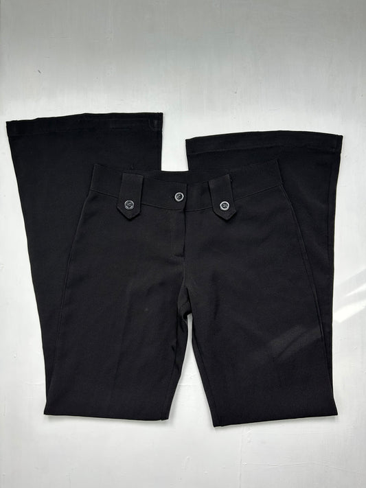 Black low rise bootcut office pants (S)