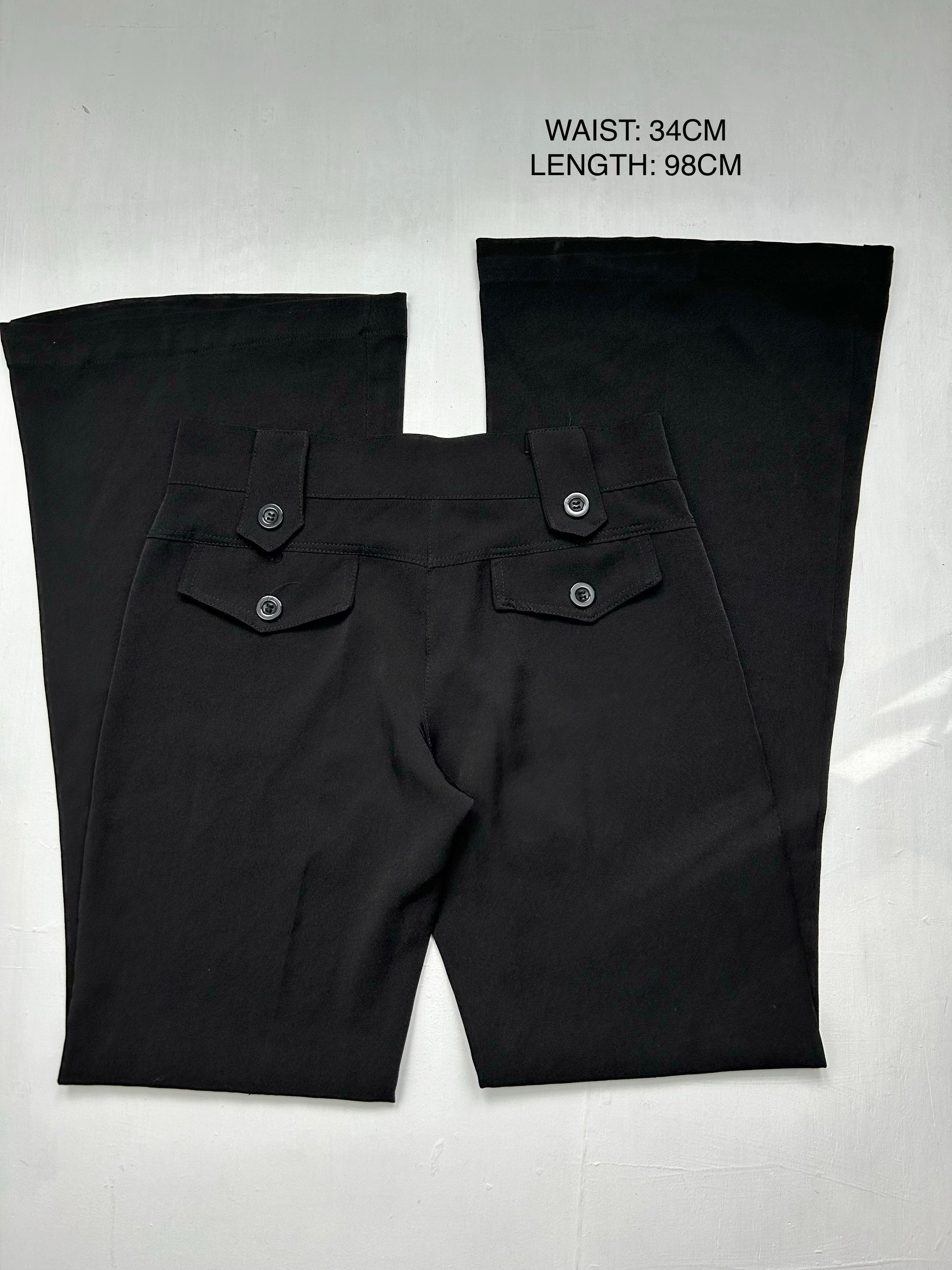 Black low rise bootcut office pants (S)
