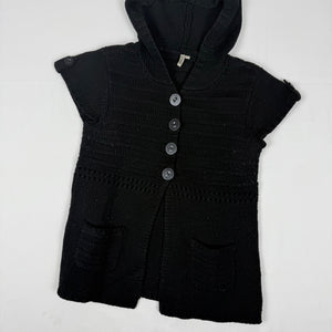 Black hooded short sleeves cardigan jumper (M/L)