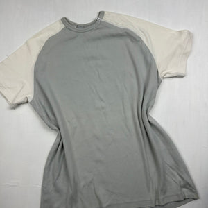 Grey bicolor zip up ribbed tee (L)