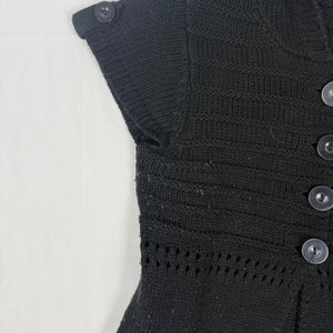 Black hooded short sleeves cardigan jumper (M/L)
