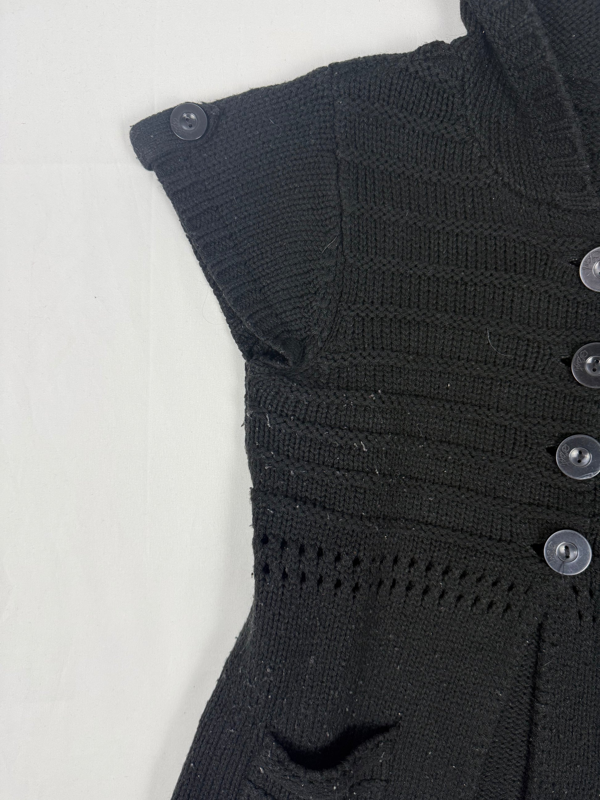 Black hooded short sleeves cardigan jumper (M/L)