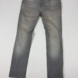 Grey denim low rise skinny pants (XS)