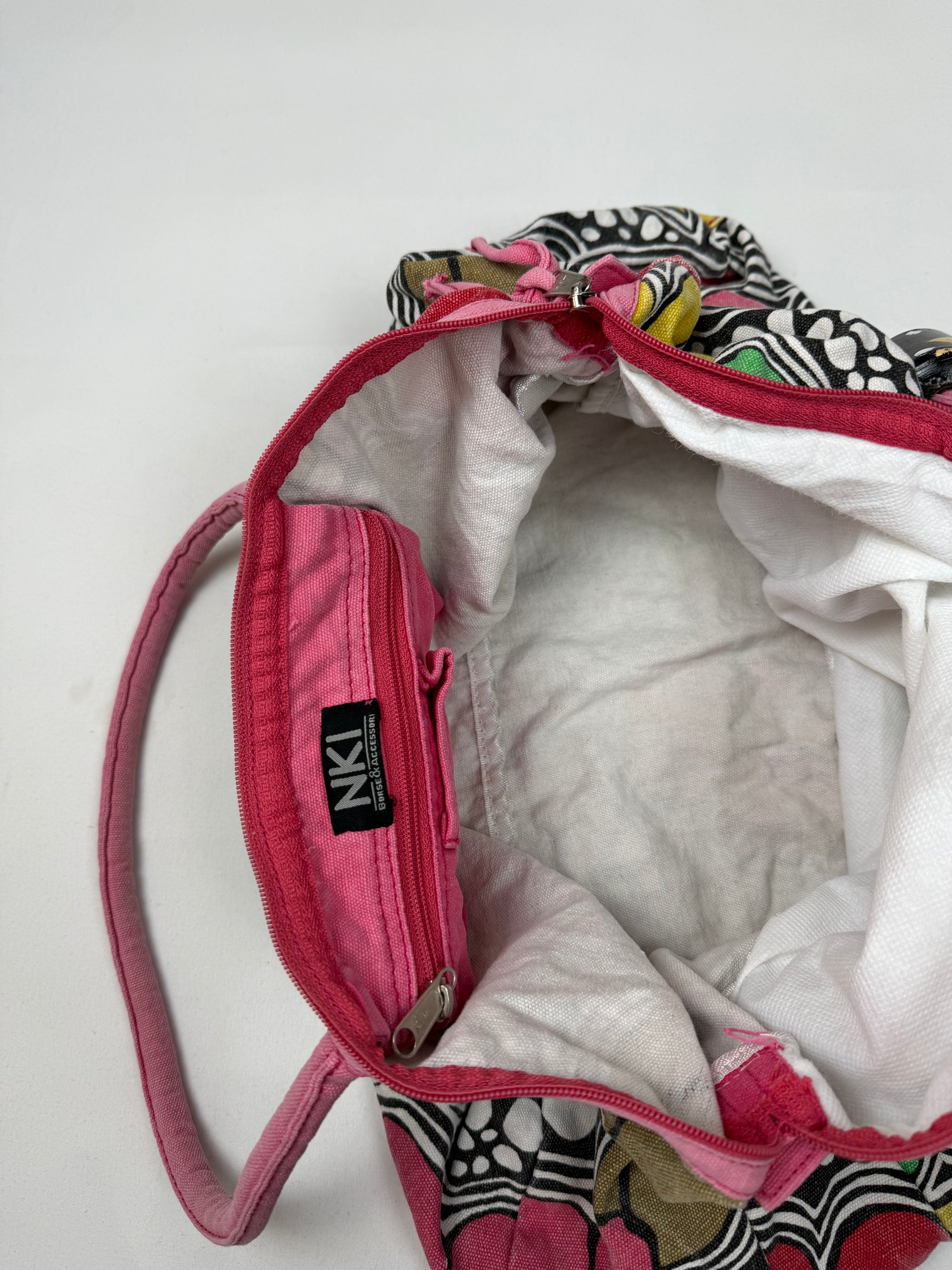 Floral 100% cotton maxi shoulder bag (34x47cm)