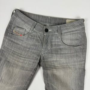 Grey denim low rise skinny pants (XS)