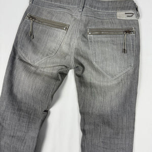 Grey denim low rise skinny pants (XS)