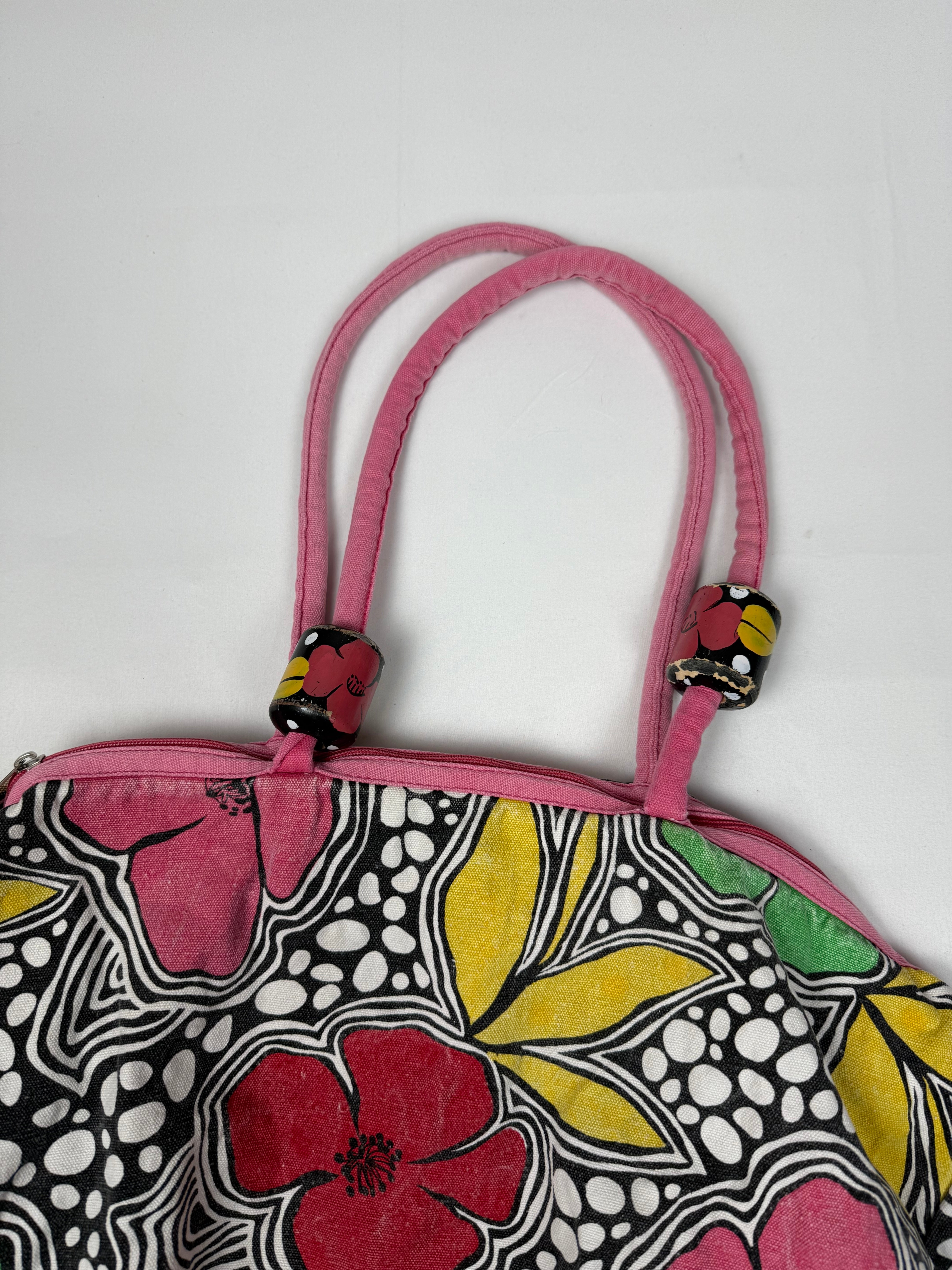 Floral 100% cotton maxi shoulder bag (34x47cm)