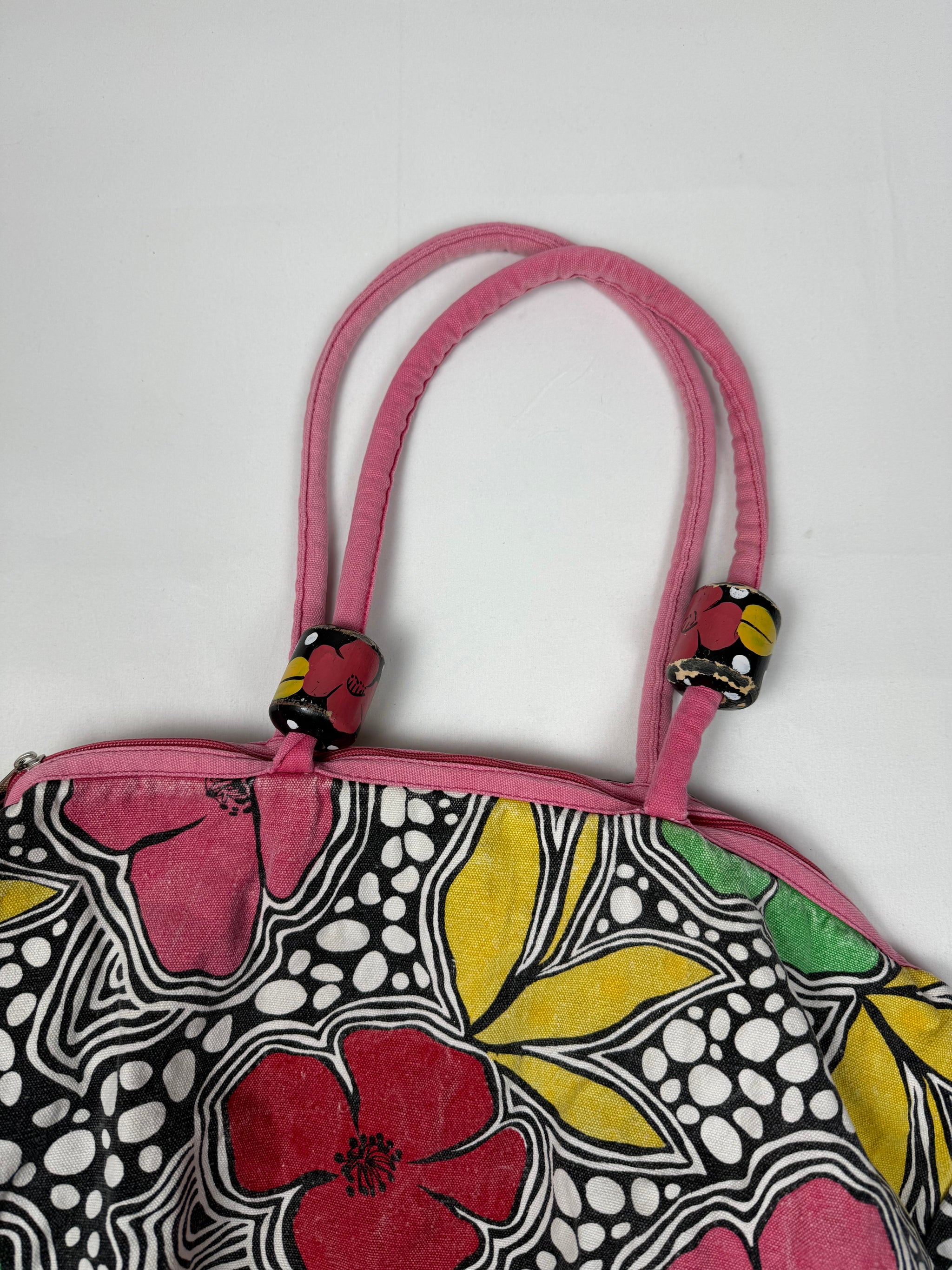 Floral 100% cotton maxi shoulder bag (34x47cm)