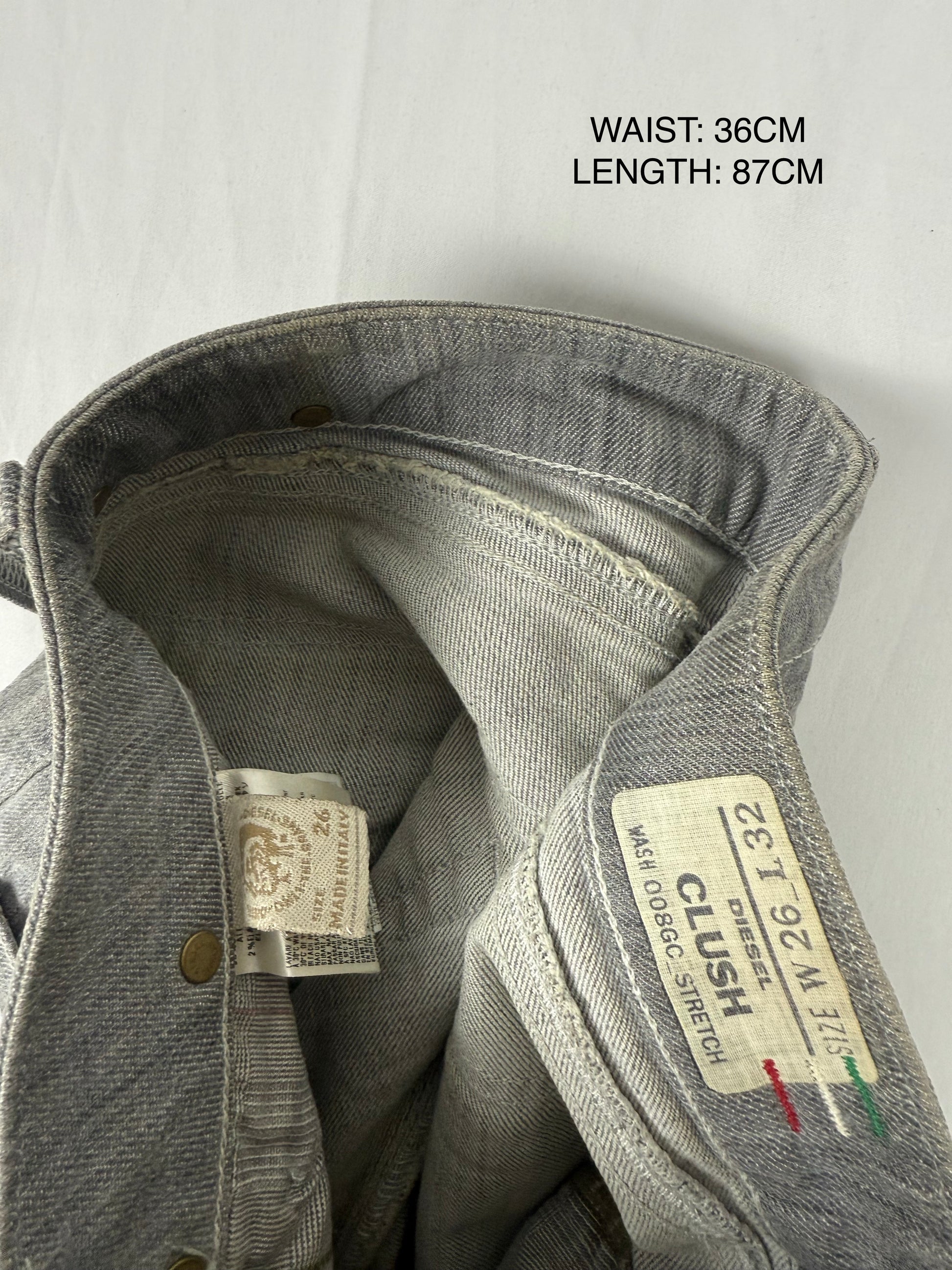 Grey denim low rise skinny pants (XS)