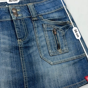 Blue denim low rise cargo mini skirt (S/M)