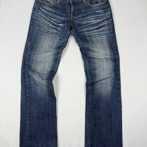 Navy blue denim cotton low rise bootcut pants (S/M)