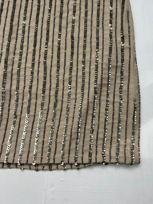 Beige sequins mini skirt (M)