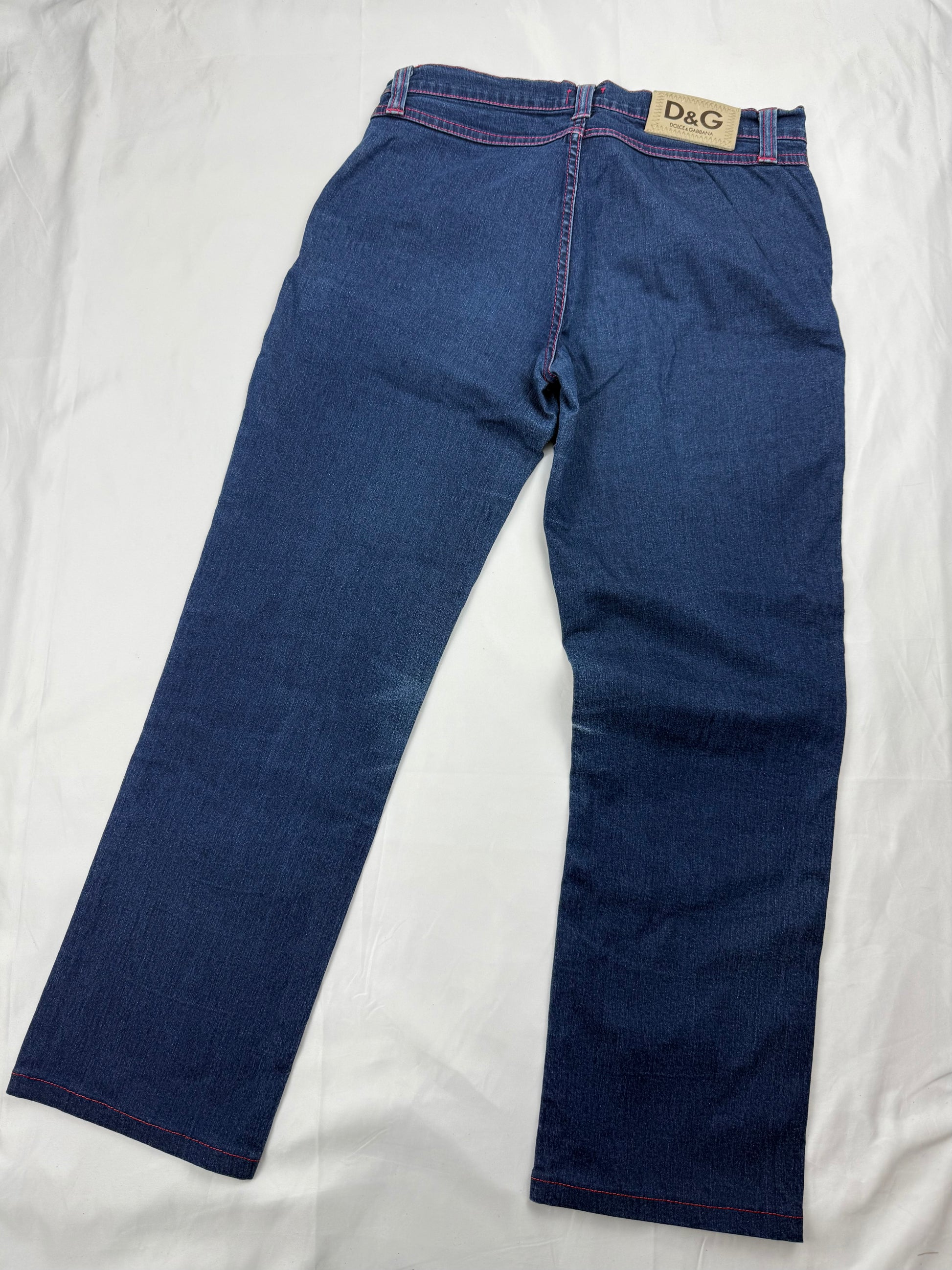 Blue denim low rise capri pants (S)