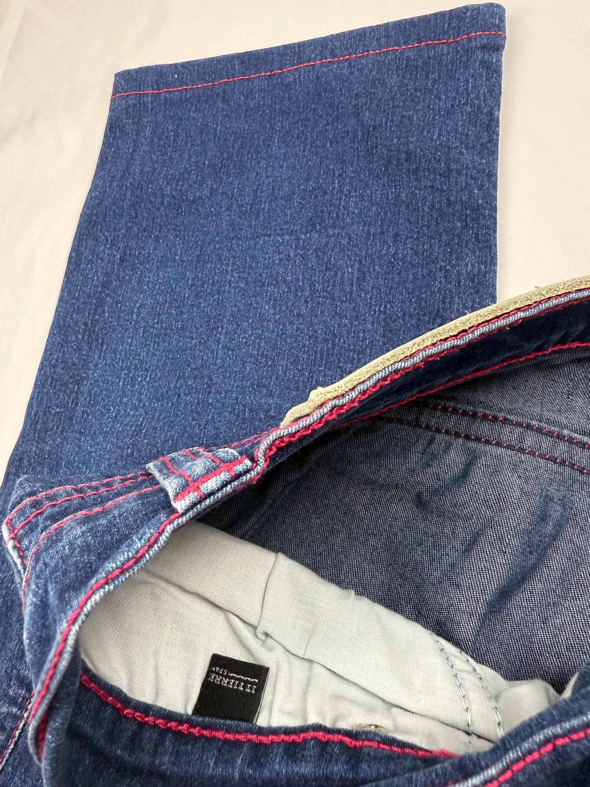 Blue denim low rise capri pants (S)