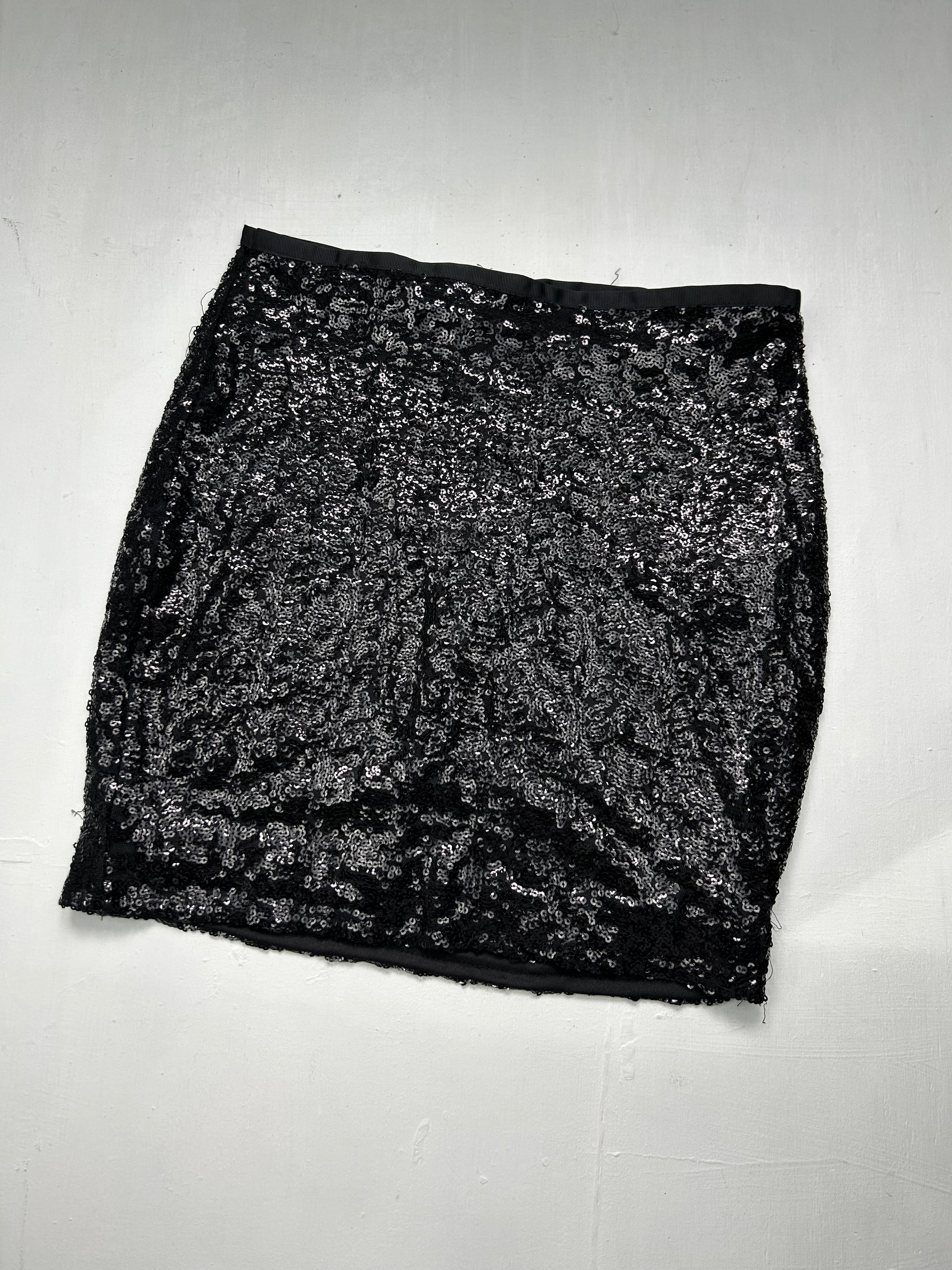 Black sequins mini skirt (S)