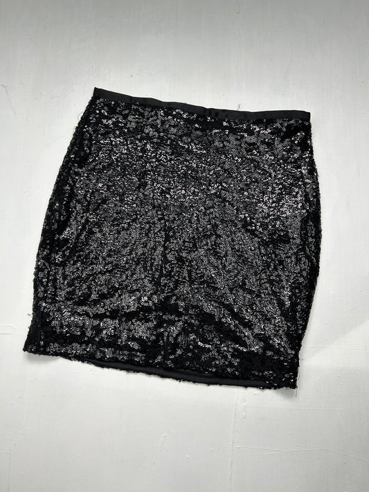 Black sequins mini skirt (S)