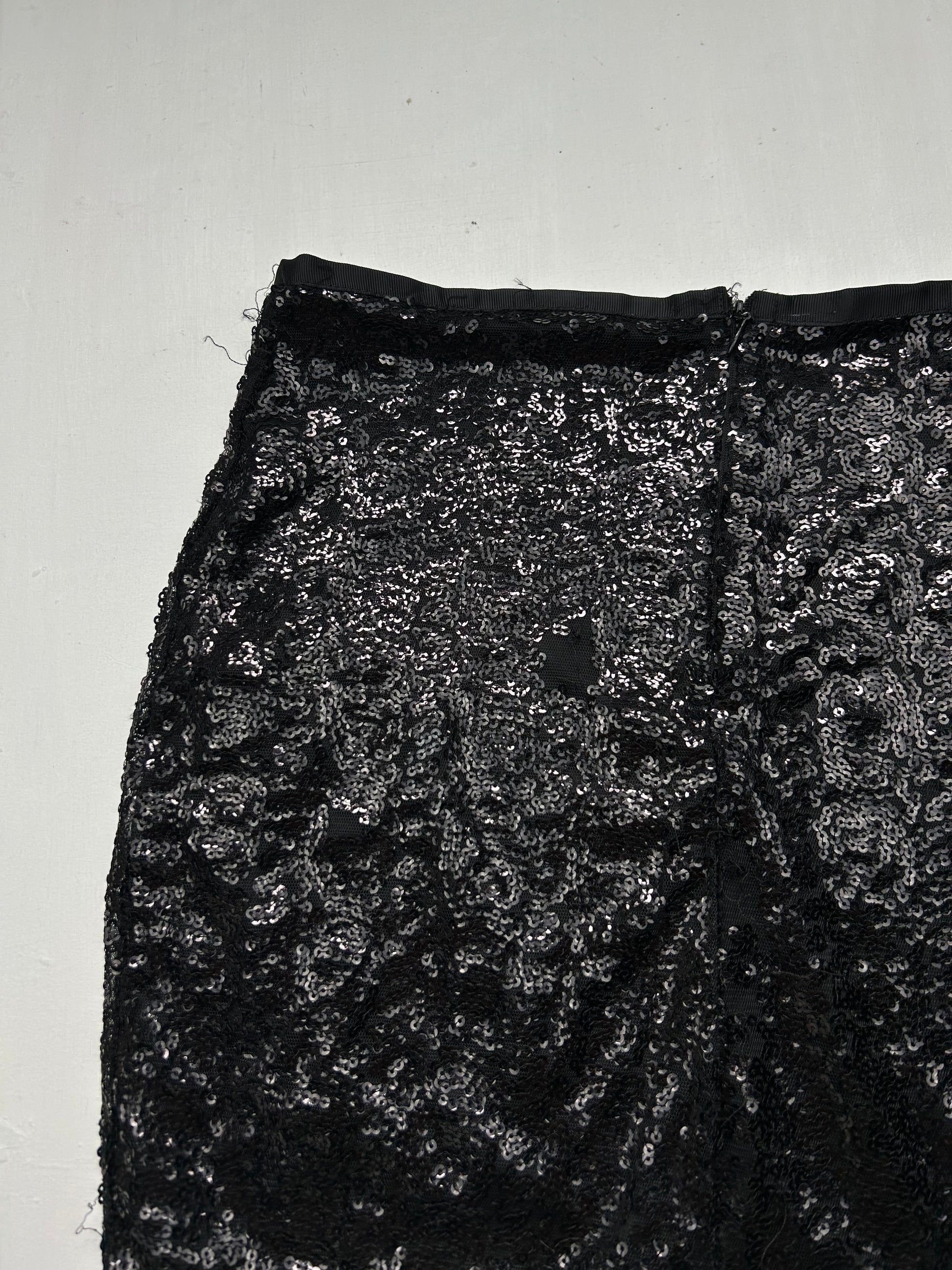 Black sequins mini skirt (S)