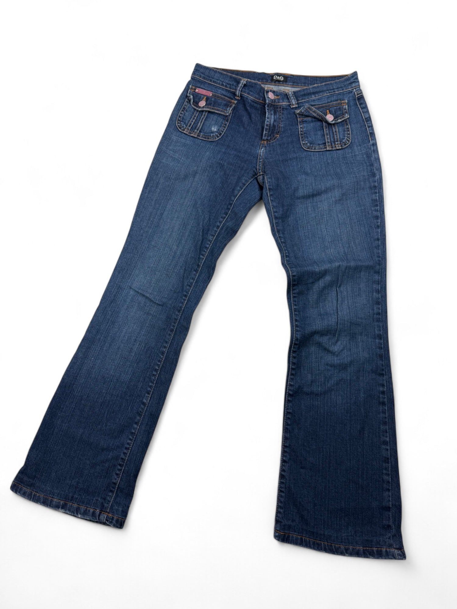 Blue denim low rise bootcut pants (S/M)