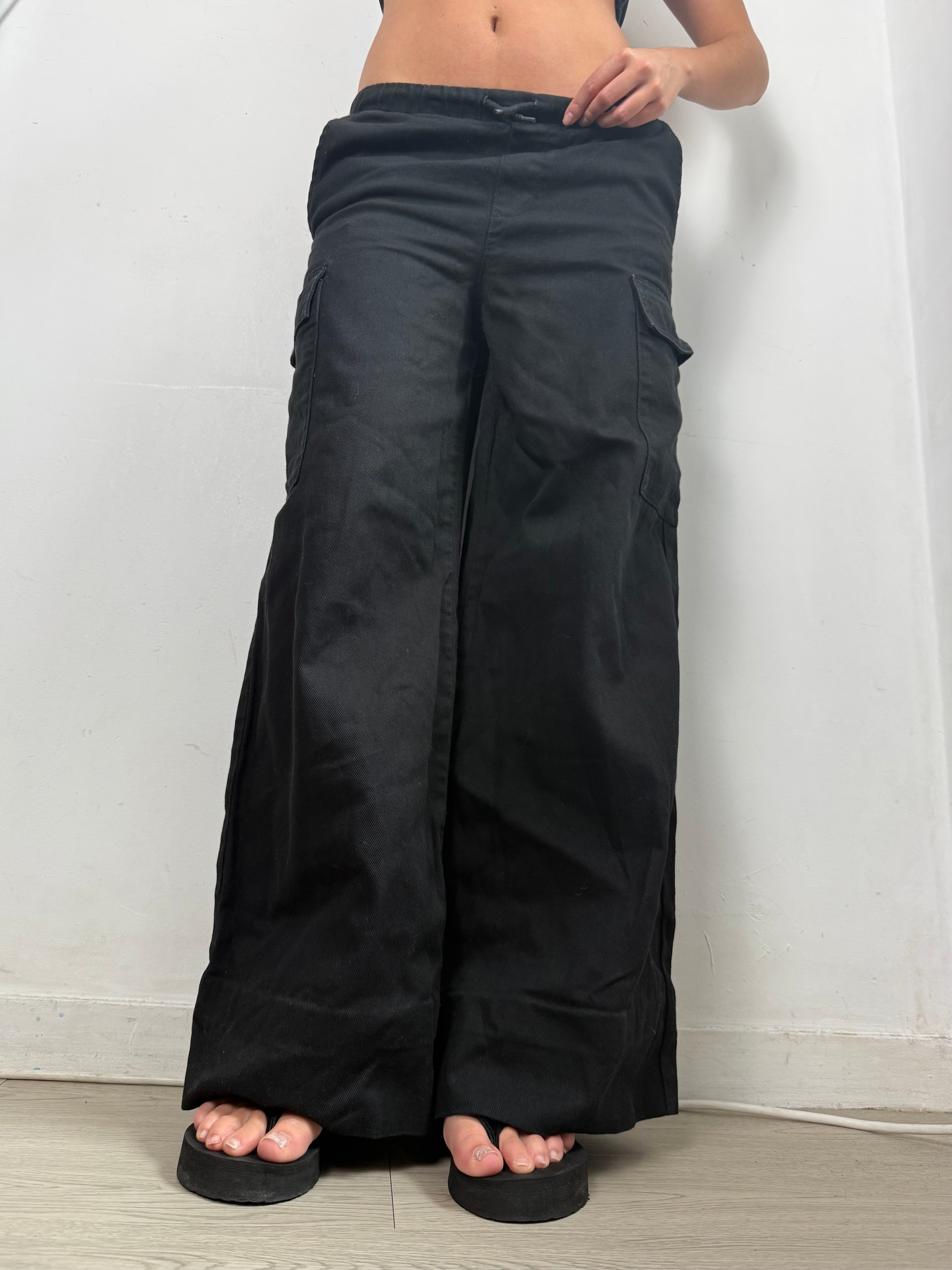 Black cargo baggy pants (XS)