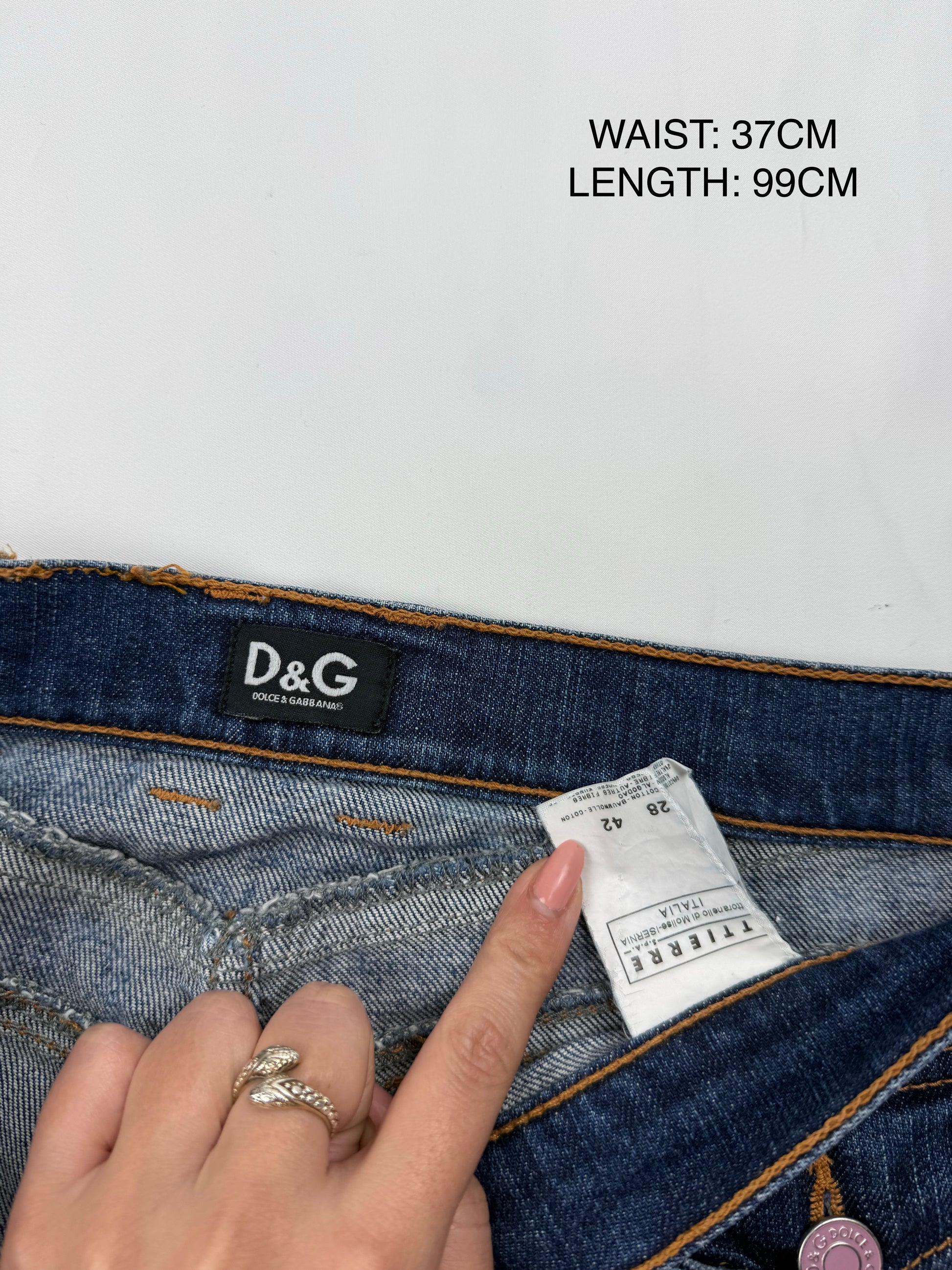 Blue denim low rise bootcut pants (S/M)