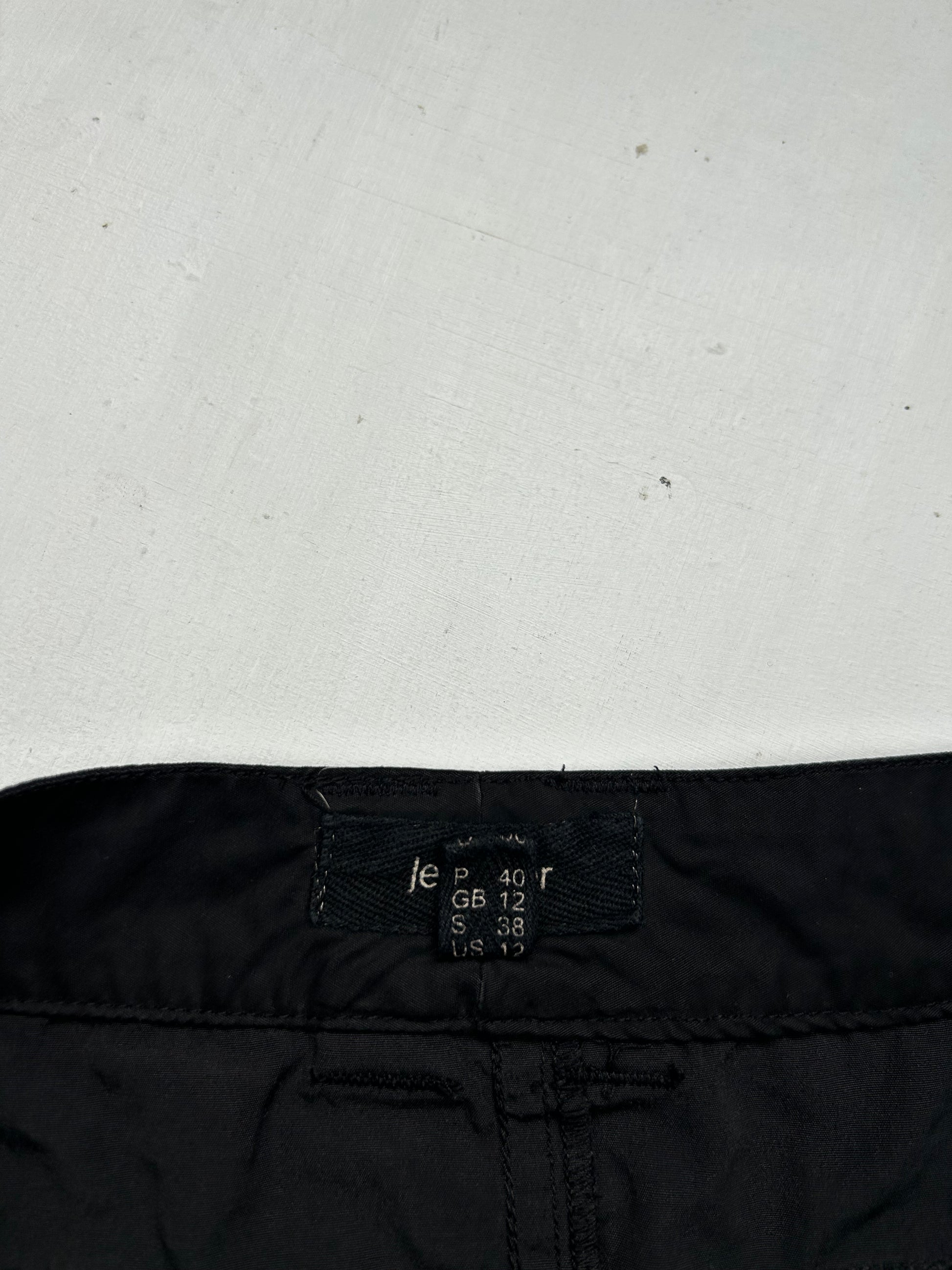 Black cotton pleated low rise mini skirt (M/L)