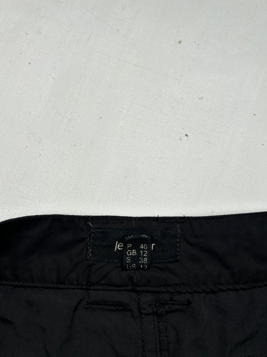 Black cotton pleated low rise mini skirt (M/L)