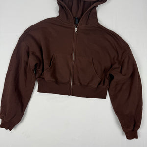 Brown crop cotton hoodie (L)