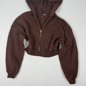 Brown crop cotton hoodie (L)