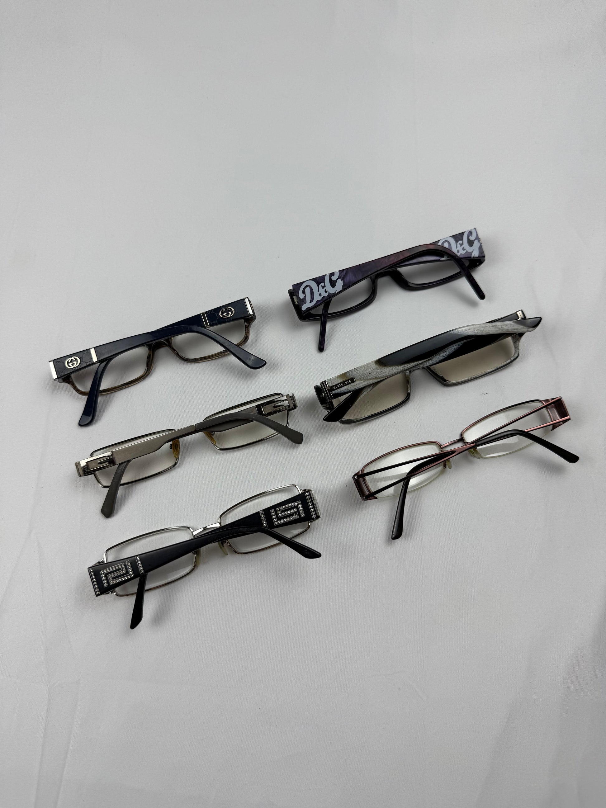 Silver 2000s G logo office glasses (no prescription)