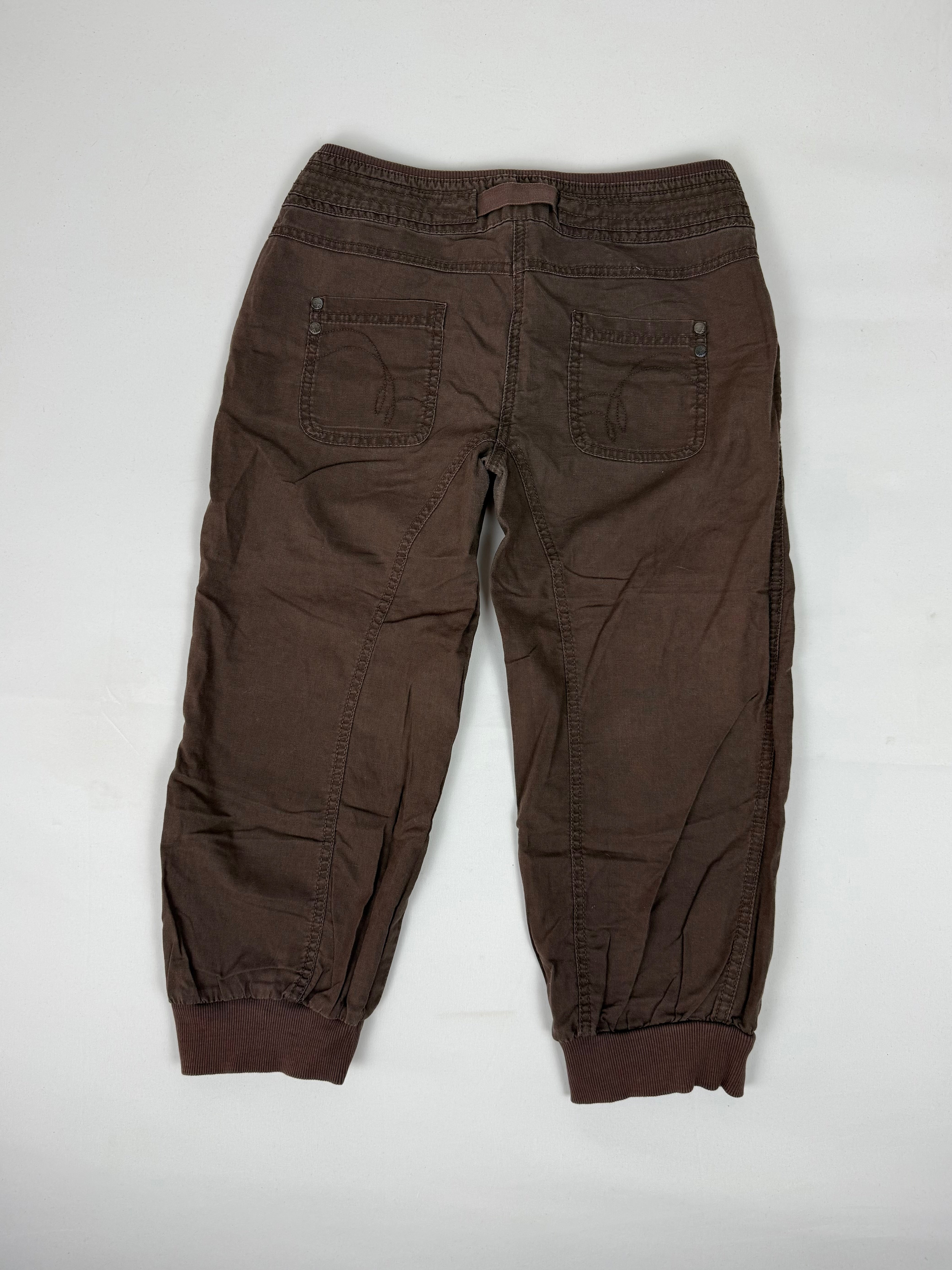 Brown linen capri pants (S)