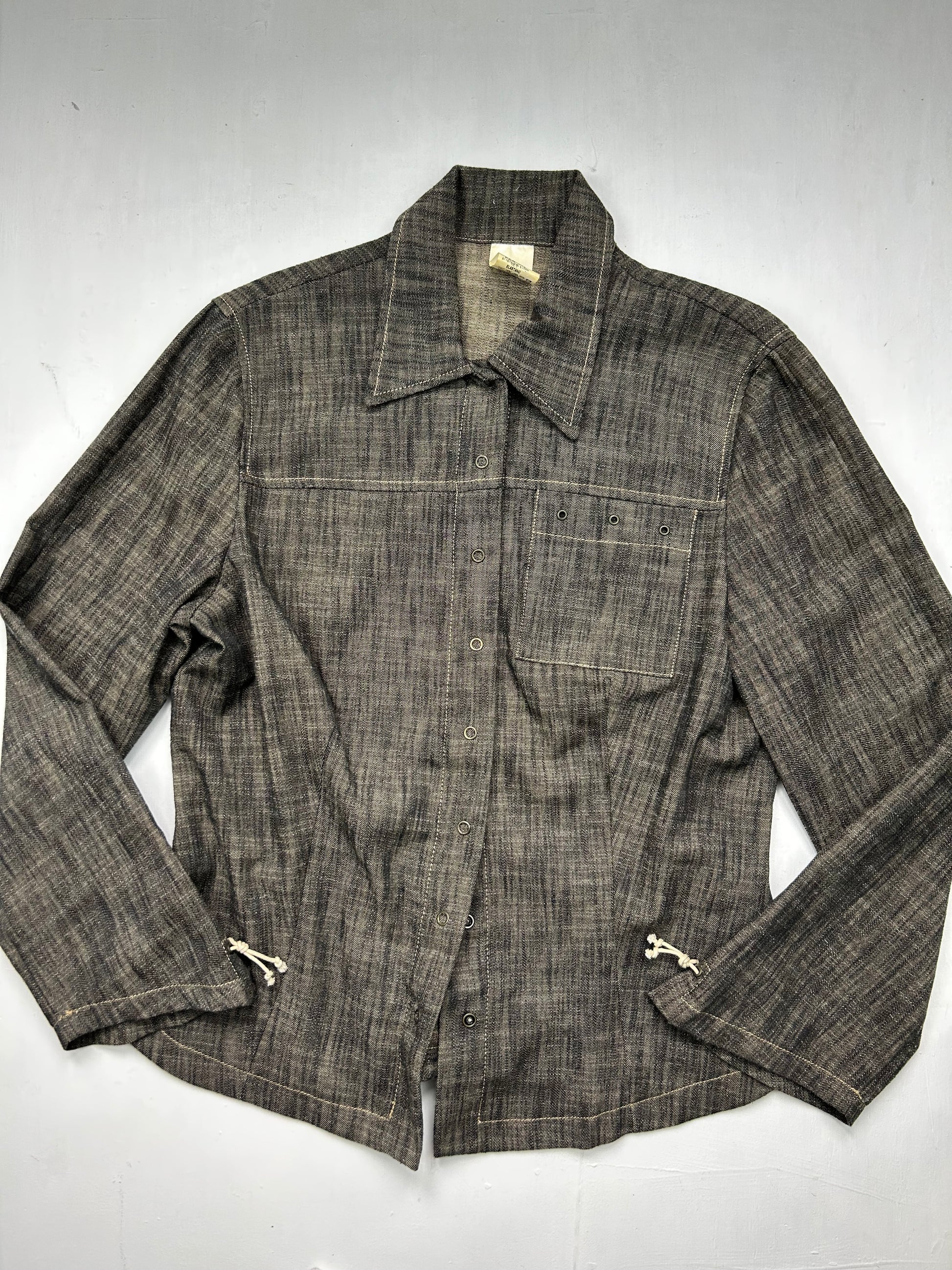 Brown denim blazer office siren jacket + pants set (S/M)
