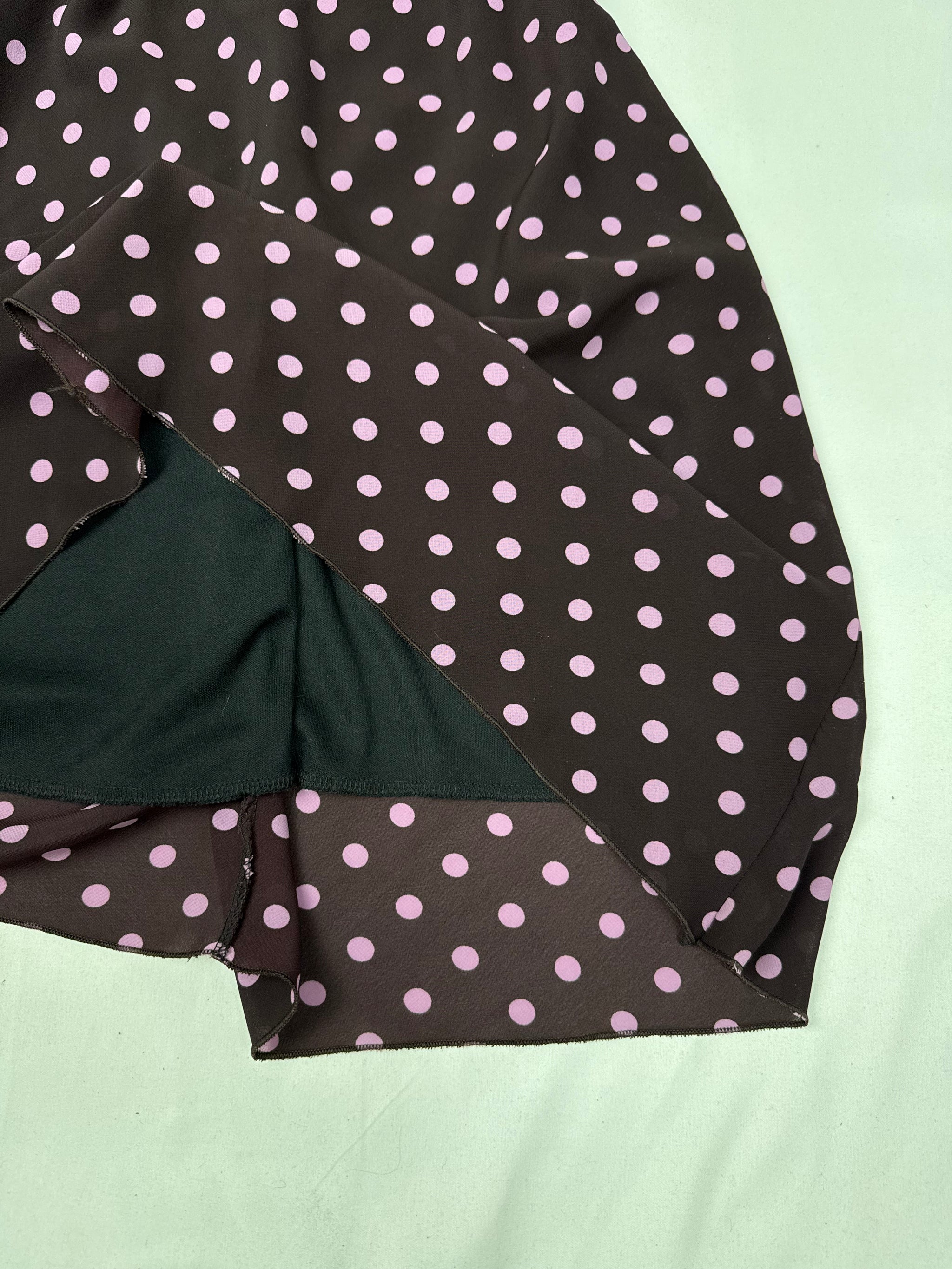Purple polka dots mid dress (XS/S)