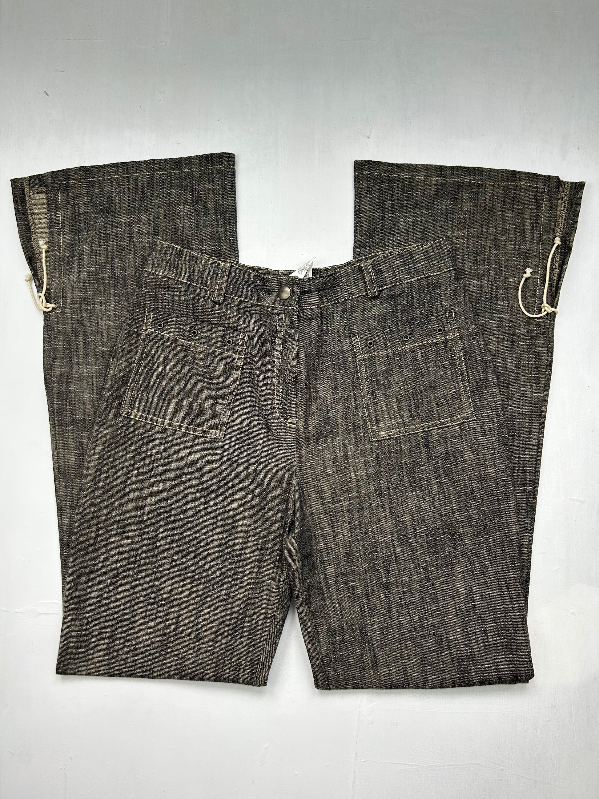 Brown denim blazer office siren jacket + pants set (S/M)